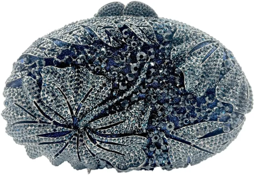 Women Sparkly Flower Diamonds Evening Bag Crystal Clutch Purse Rhinestone Bridal Clutch for Wedding Party Prom