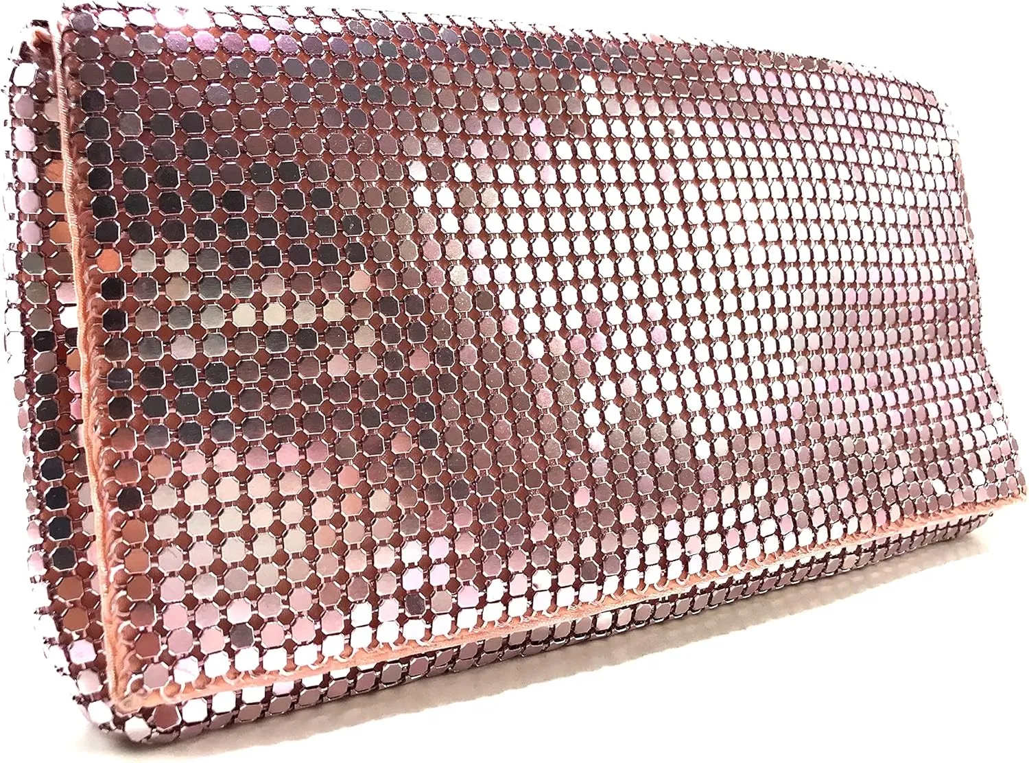 Women Vintage Evening Clutch Metal Mesh soft purse with Short Shoulder Strap for Parties, Weddings, Events