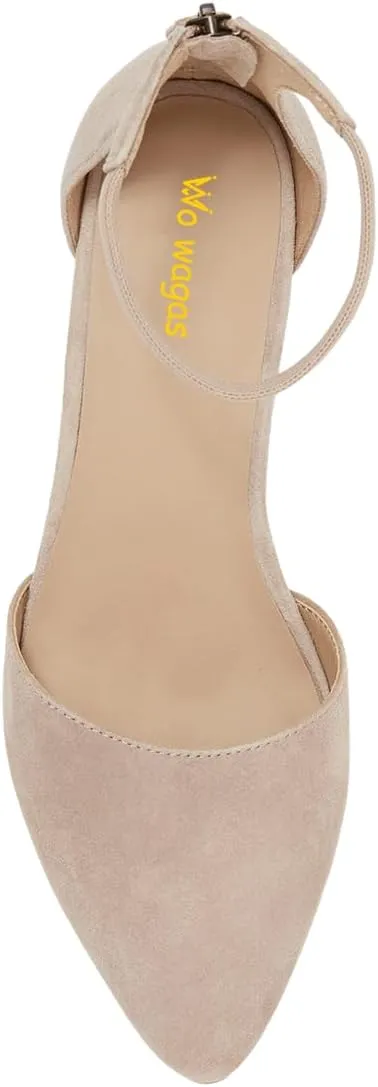 Women’s Ankle Strap Pumps Back Zip D’Orsay Special Chunky Mid Heels Pointed Toe Shoes Shopping Working Party Size 4-16 US