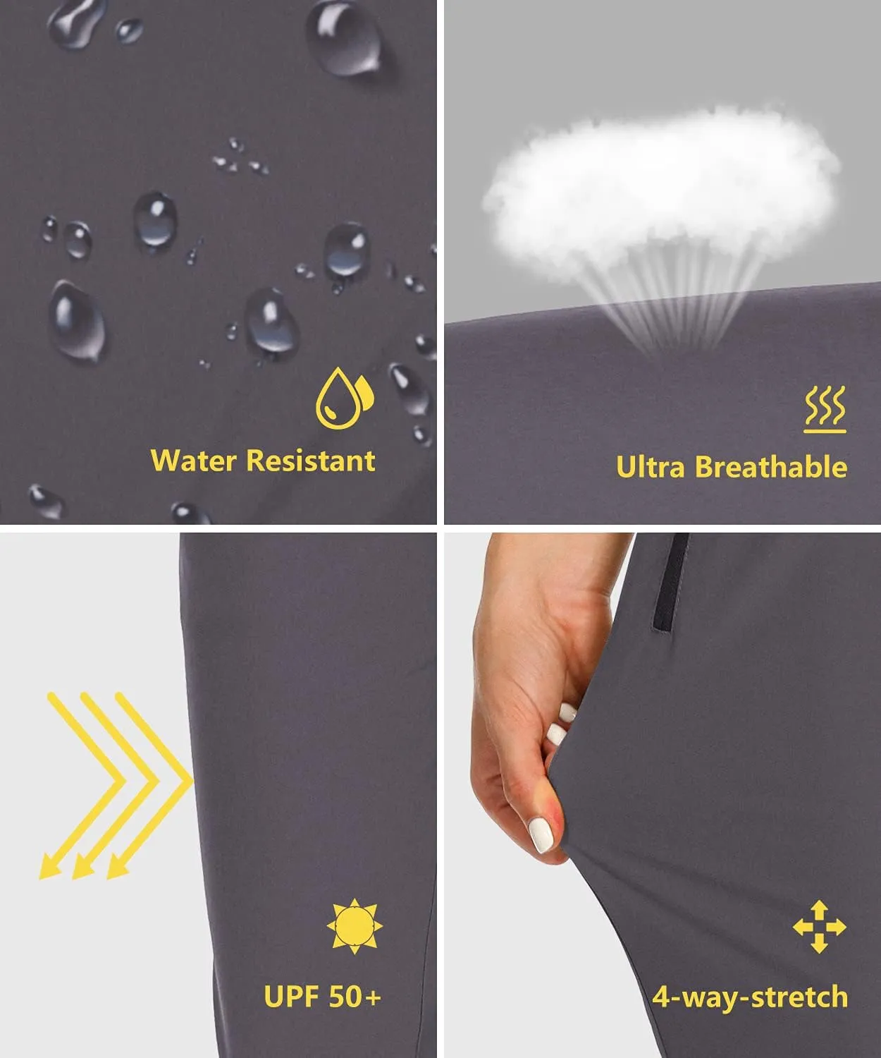 Women’s Cargo Hiking Pants Lightweight Joggers Quick Dry Water Resistant Lounge Outdoor Travel Pants Zipper Pockets