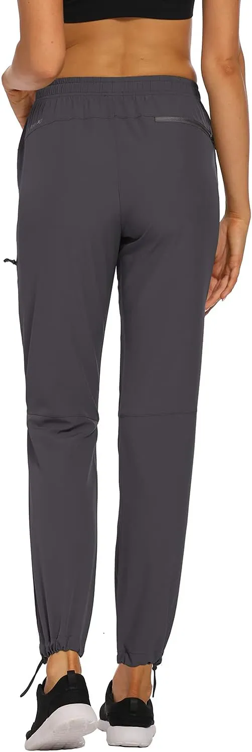 Women’s Cargo Hiking Pants Lightweight Joggers Quick Dry Water Resistant Lounge Outdoor Travel Pants Zipper Pockets