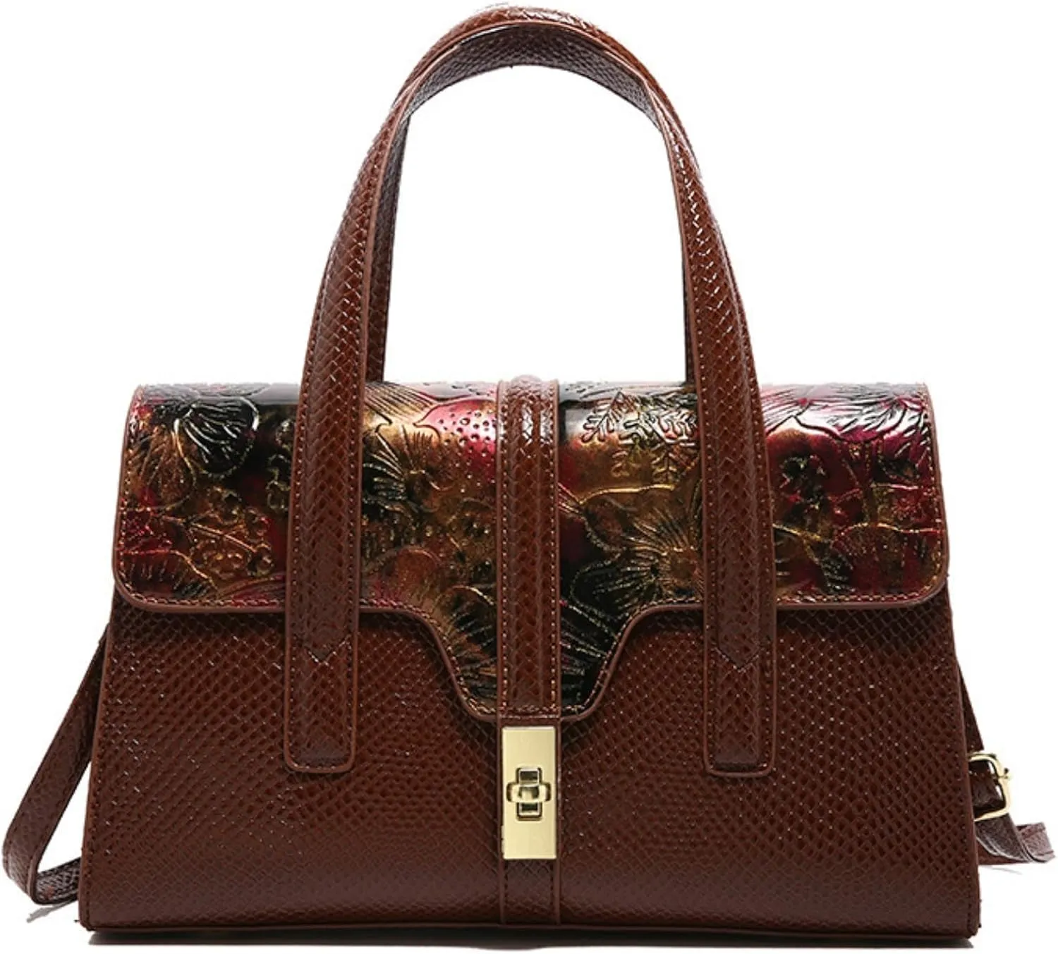 Womens Fashion Snakeskin Evening Handbag Top Handle Clutch Purse Chain Shoulder Cross-body Bag