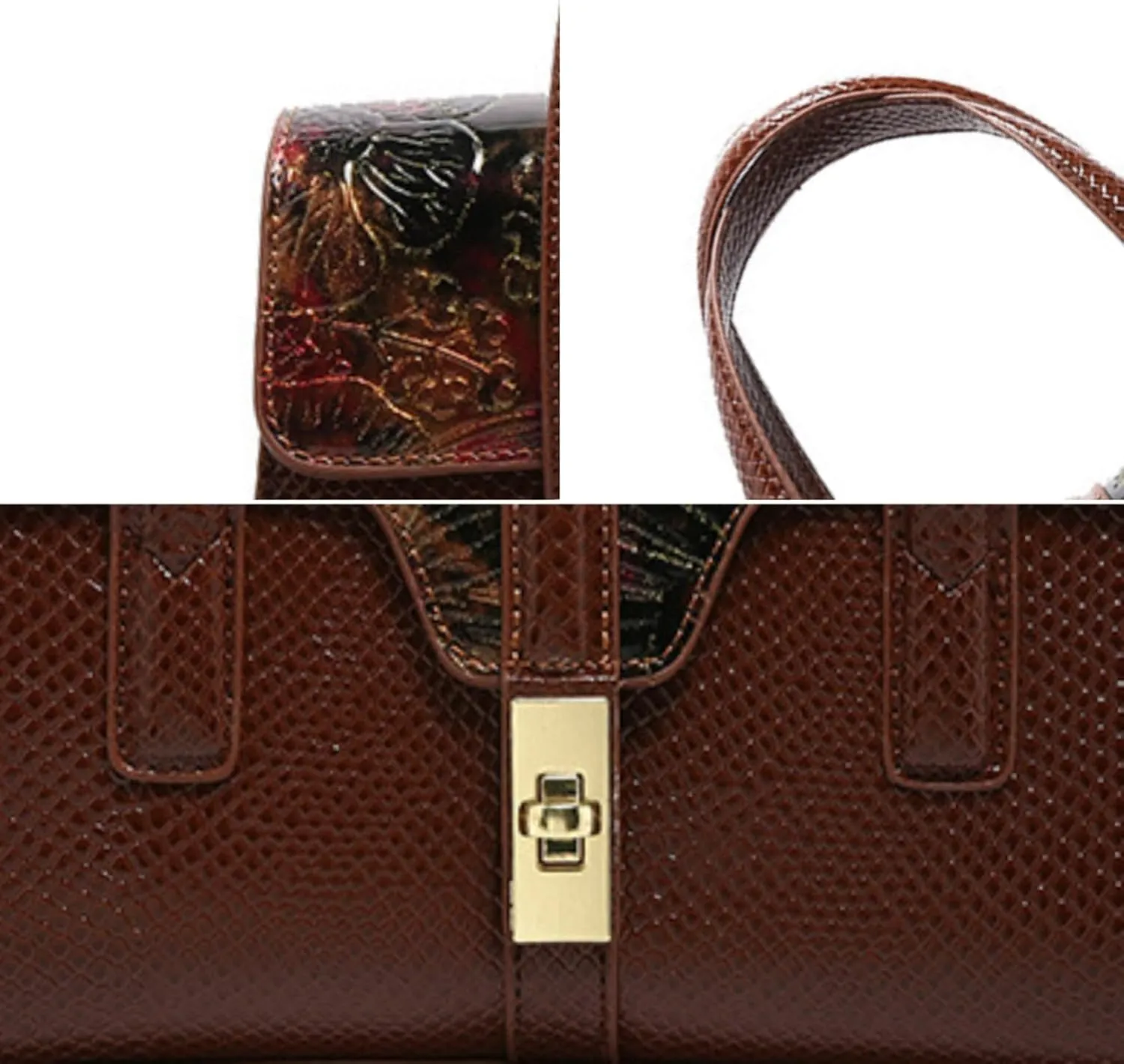 Womens Fashion Snakeskin Evening Handbag Top Handle Clutch Purse Chain Shoulder Cross-body Bag