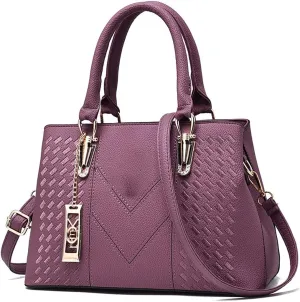 Women's Handbags Bags Women Leather Handbags Luxury Ladies Hand Bags Purse Fashion Shoulder Bags(Purple)
