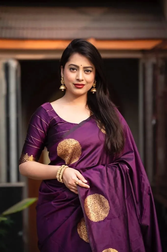 Women's Kanjivaram Soft Pure Silk Banarasi Sarees With Blouse Piece
