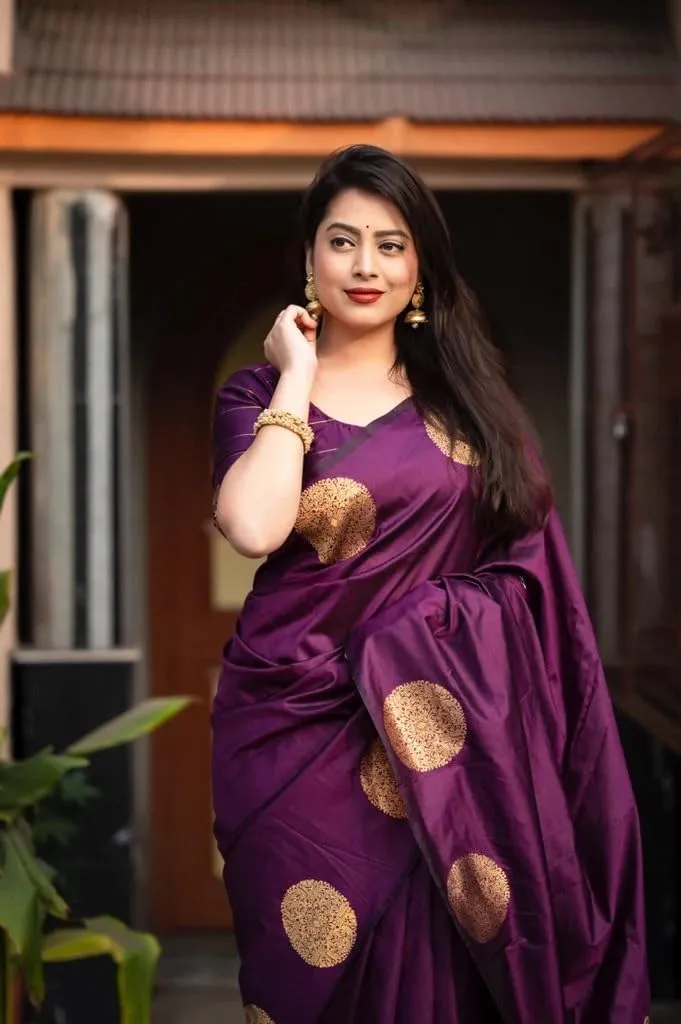 Women's Kanjivaram Soft Pure Silk Banarasi Sarees With Blouse Piece