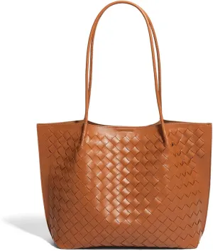 Women's Luxury Handmade Woven Tote Bag, Beach Bag Set, Elegant Age Reducing Travel Commuter Bag Set