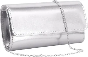 Womens PU Leather Metallic Color Evening Bag Shoulder Bag Crossbody Bag Handbag Clutch Purse for Wedding Party Prom