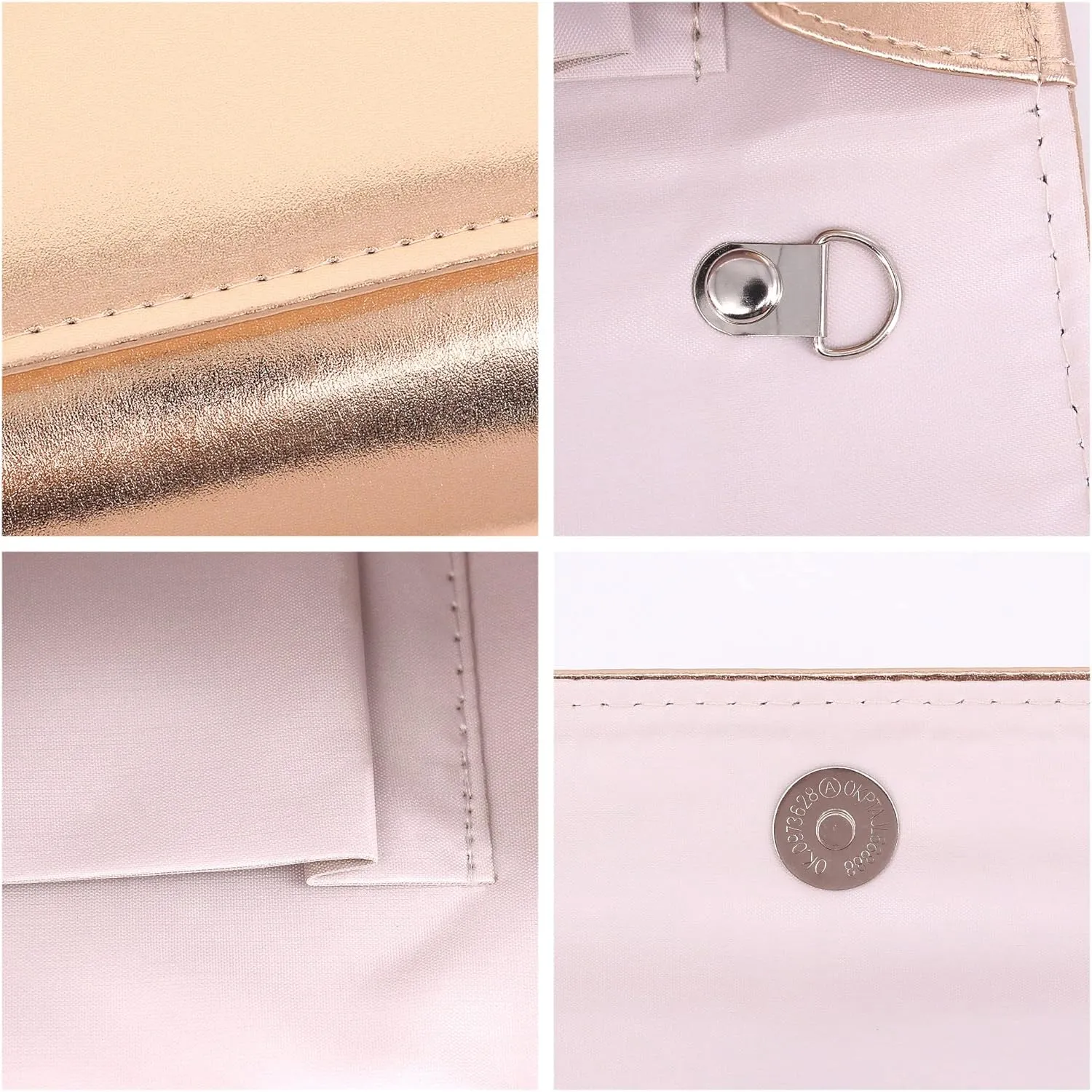 Womens PU Leather Metallic Color Evening Bag Shoulder Bag Crossbody Bag Handbag Clutch Purse for Wedding Party Prom