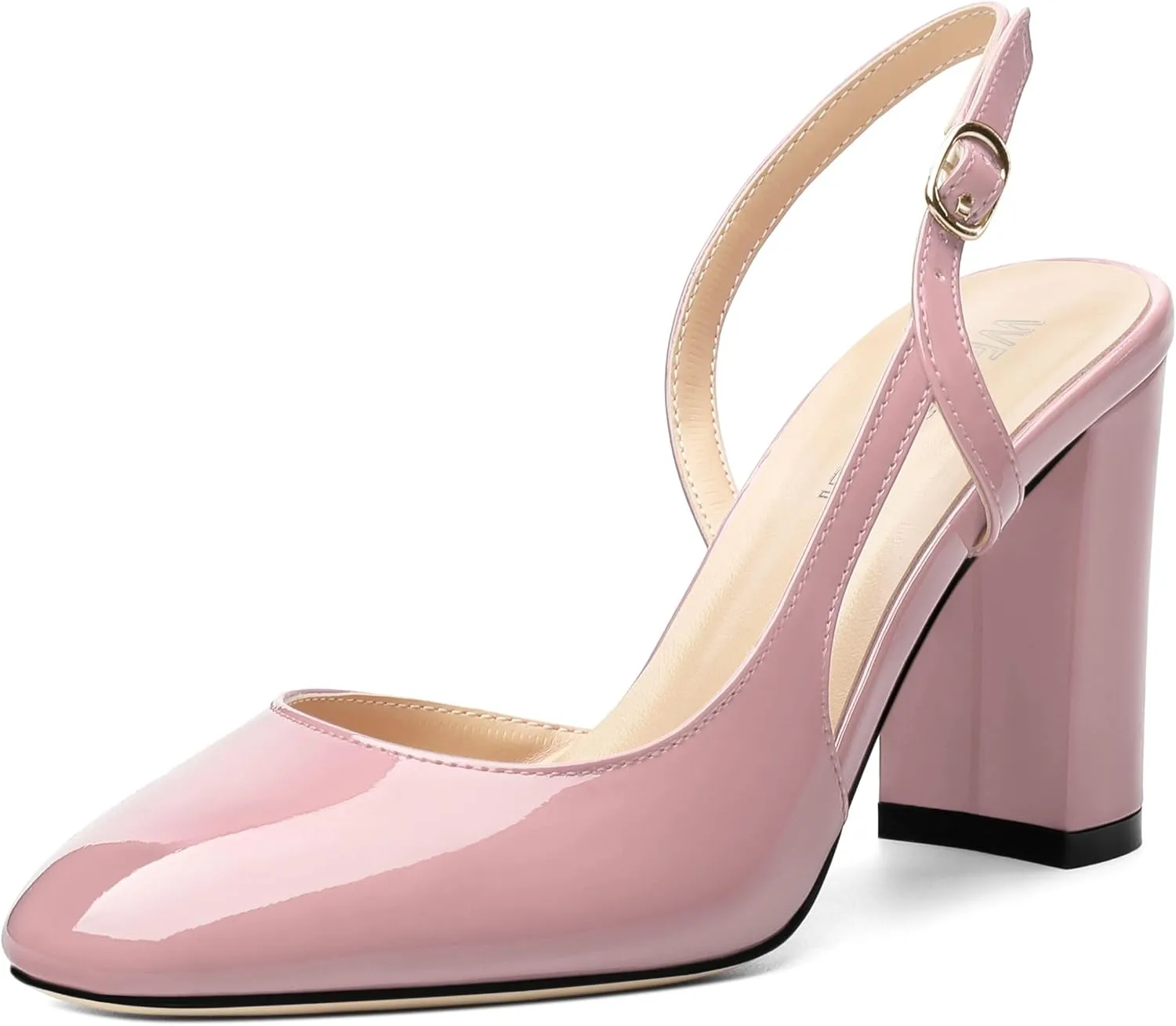 Womens Slingback Shoes Closed Round Toe High Heels Shoes Fashion Women's Pumps Shoes for Party Dress Wedding Office