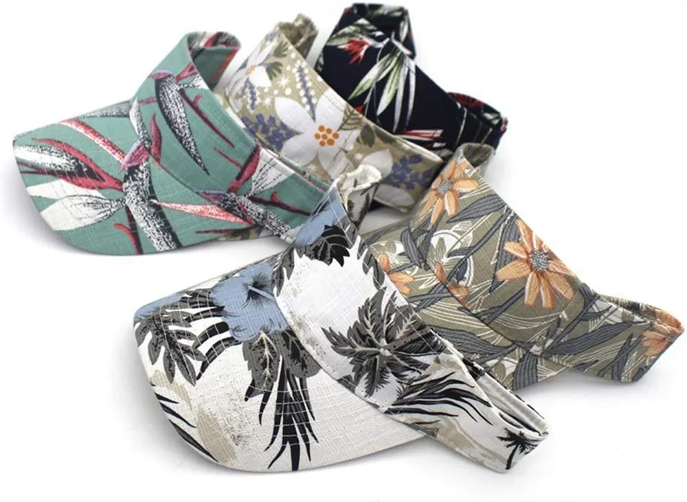 Women's Summer Print Flower Golf Tennis Cap Outdoor Sports Sun Visors Hat
