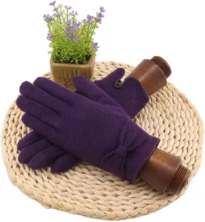 Women's Winter Warm Gloves Touchscreen Winter Touchscreen Mittens Ladies Warm Cashmere Daisy Embroidery Knit Gloves Mesbourist Chic Driving Mittens (Q) (G)