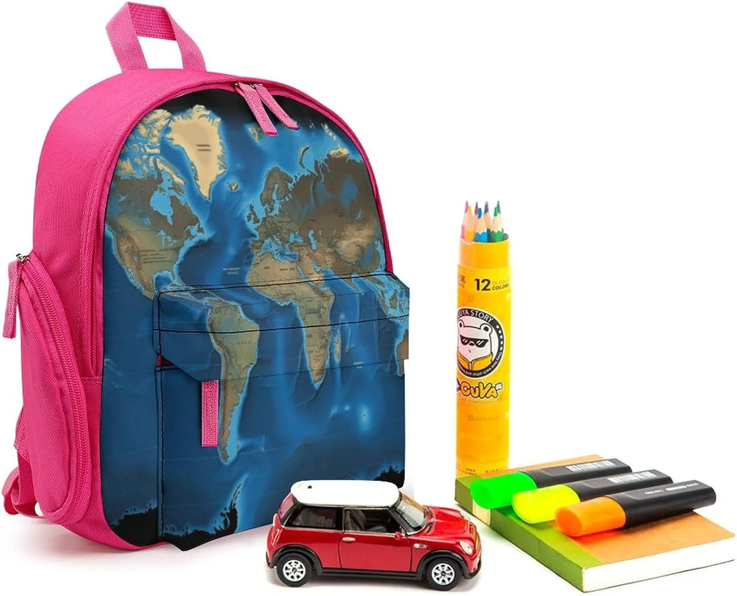 World Map Travel Backpack Casual Bag Lightweight Hiking Backpacks for Business, Travelling, Hiking