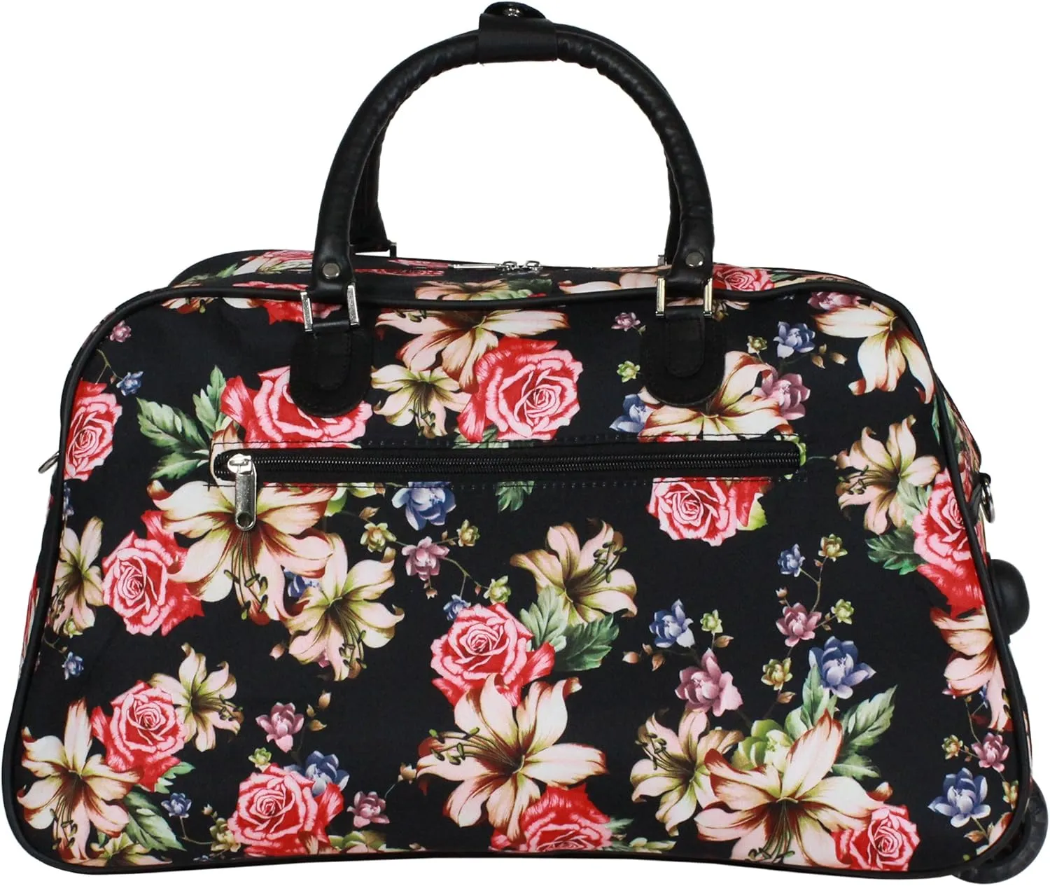 World Traveler 21-Inch Carry-On Rolling Duffel Bag, Flower Bloom
