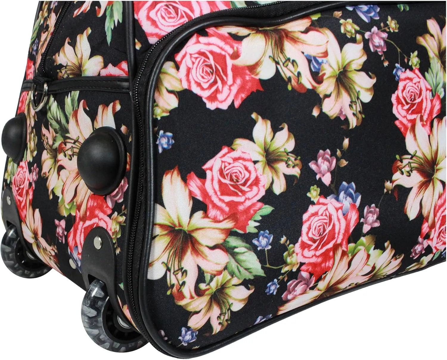 World Traveler 21-Inch Carry-On Rolling Duffel Bag, Flower Bloom