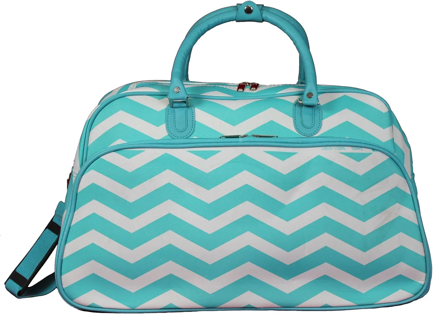 World Traveler 21-Inch Carry-On Shoulder Duffel Bag, Blue White Chevron