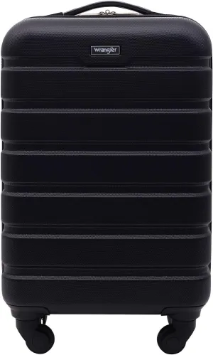 Wrangler Hardside Spinner Carry-On Luggage, Black, 20-Inch