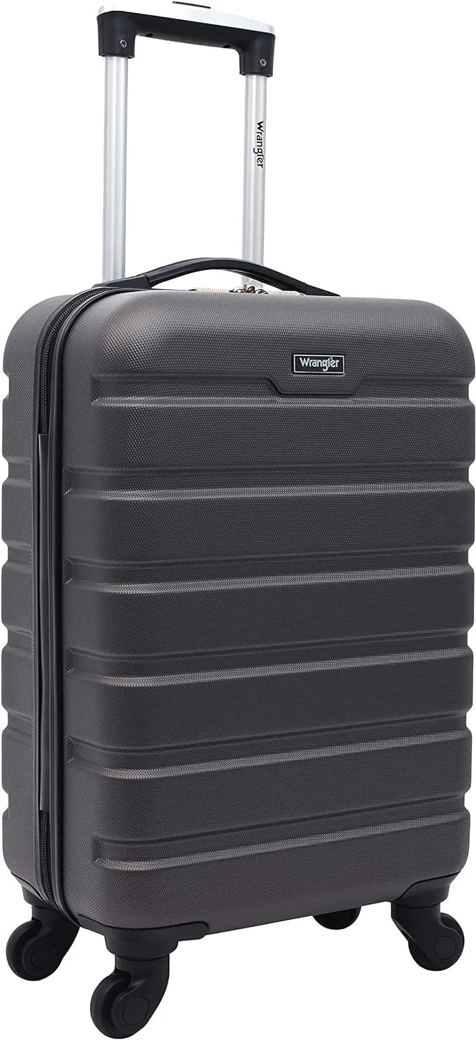 Wrangler Hardside Spinner Carry-On Luggage, Charcoal, 22-Inch