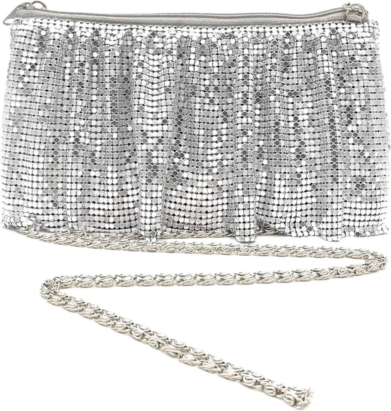 X-Small Women Evening Clutch Metal Mesh purse handbag with shoulder chain strap for Cocktail Party Prom Wedding