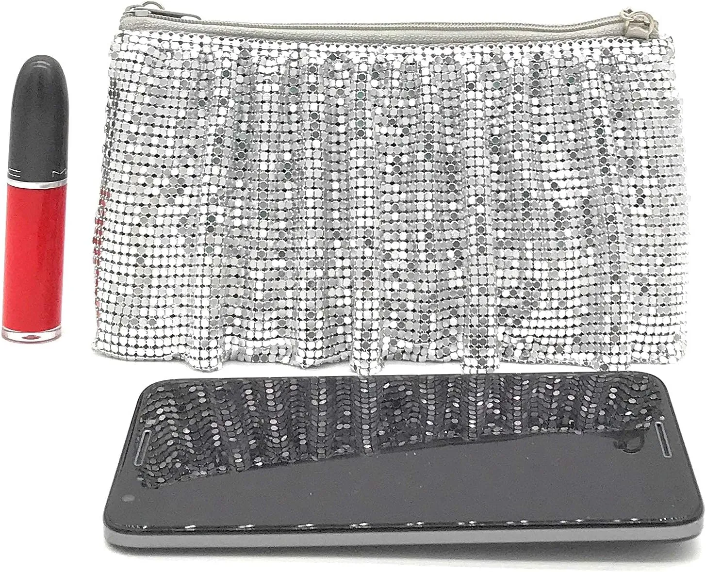 X-Small Women Evening Clutch Metal Mesh purse handbag with shoulder chain strap for Cocktail Party Prom Wedding