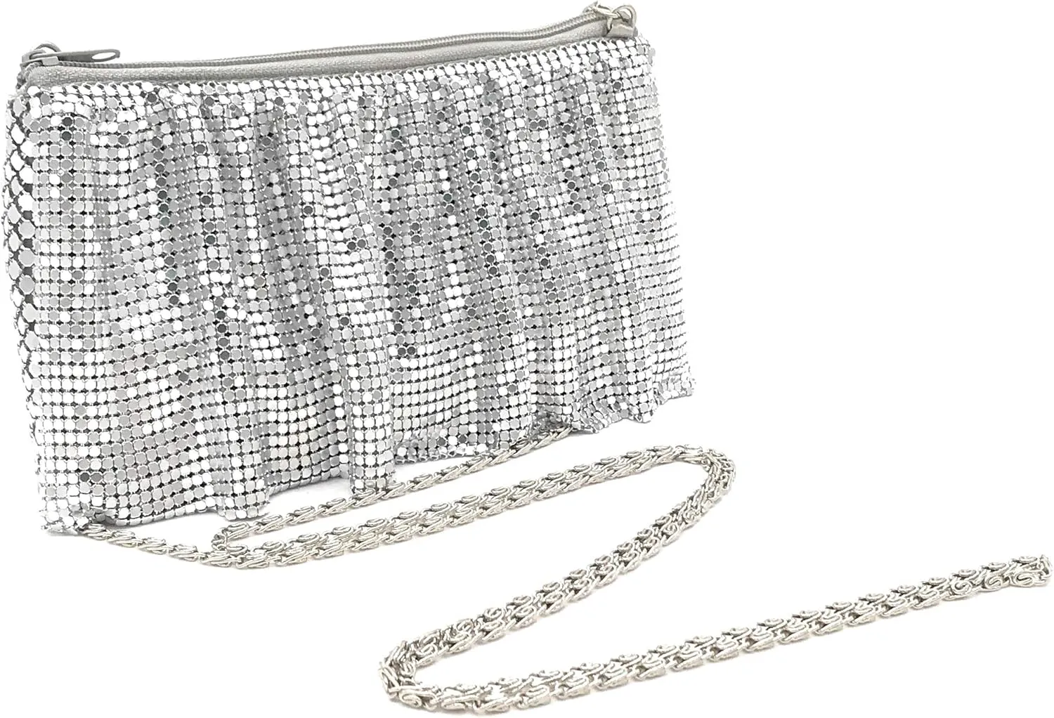 X-Small Women Evening Clutch Metal Mesh purse handbag with shoulder chain strap for Cocktail Party Prom Wedding