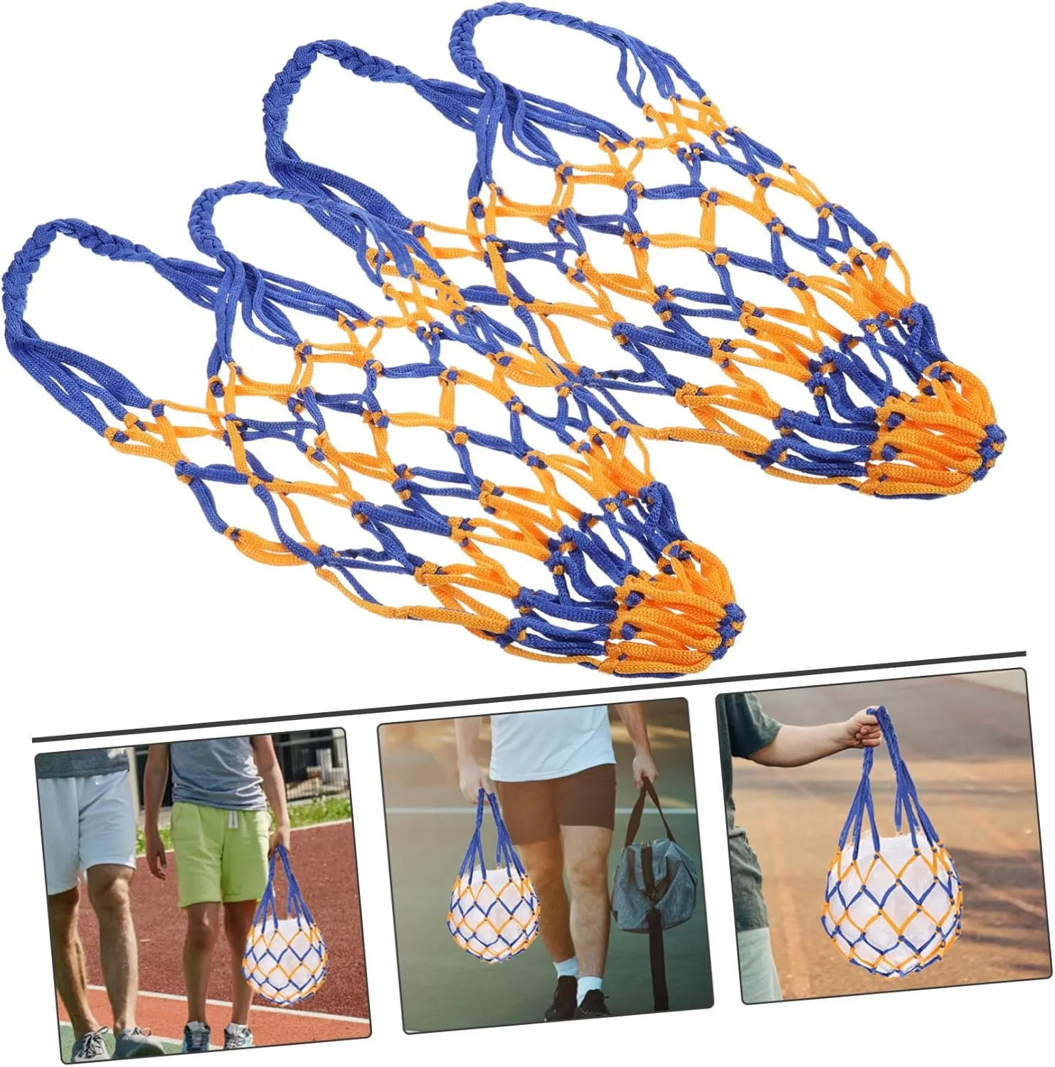 Yardwe Outdoor Basketball Carrier Bag Convenient Sports Ball Storage with Shoulder Strap Durable Mesh Net Bag