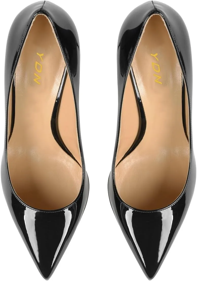 YDN Women Basic Pointed Toe Pumps Special Metallic Spiral High Heels Slip On Daily Outfit Business Party Dress Formal Shoes Size 4-16 US