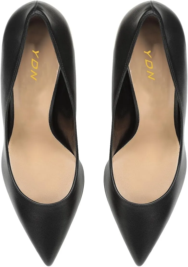 YDN Women Basic Pointed Toe Pumps Special Metallic Spiral High Heels Slip On Daily Outfit Business Party Dress Formal Shoes Size 4-16 US