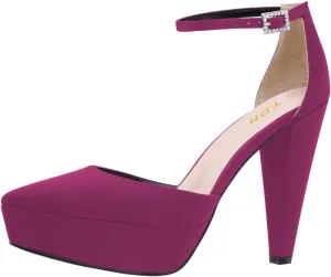 YDN Women Platform Sandals Ankle Strap D’Orsay Cone High Heels Pointed Toe Studded Buckle Shoes Party Shopping Dating Size 4-16 US
