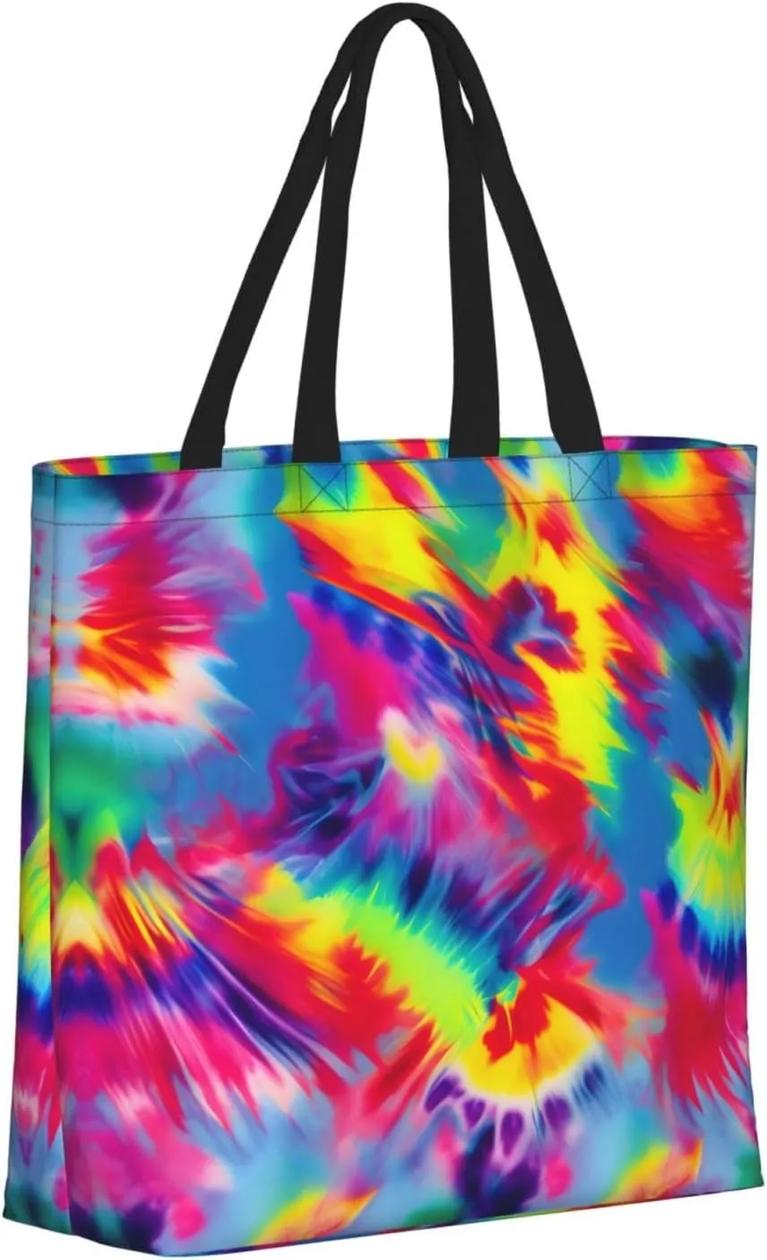 Yellow And Blue Stripes Print Tote Bag Casual Shoulder Bag Handbag Reusable Shopping Travel Bag Gifts For Women
