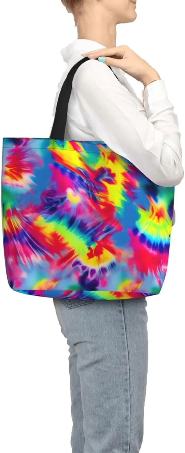 Yellow And Blue Stripes Print Tote Bag Casual Shoulder Bag Handbag Reusable Shopping Travel Bag Gifts For Women