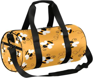 Yellow Bee Sports Gym Bag Duffel Bags Workout Lightweight Shoulder Weekender Bag Travel Duffel Bag for Men Women(Cartoon Bee)