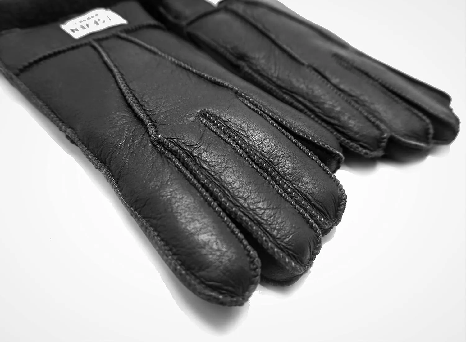 YISEVEN Men's Winter Shearling Sheepskin Gloves with Logo