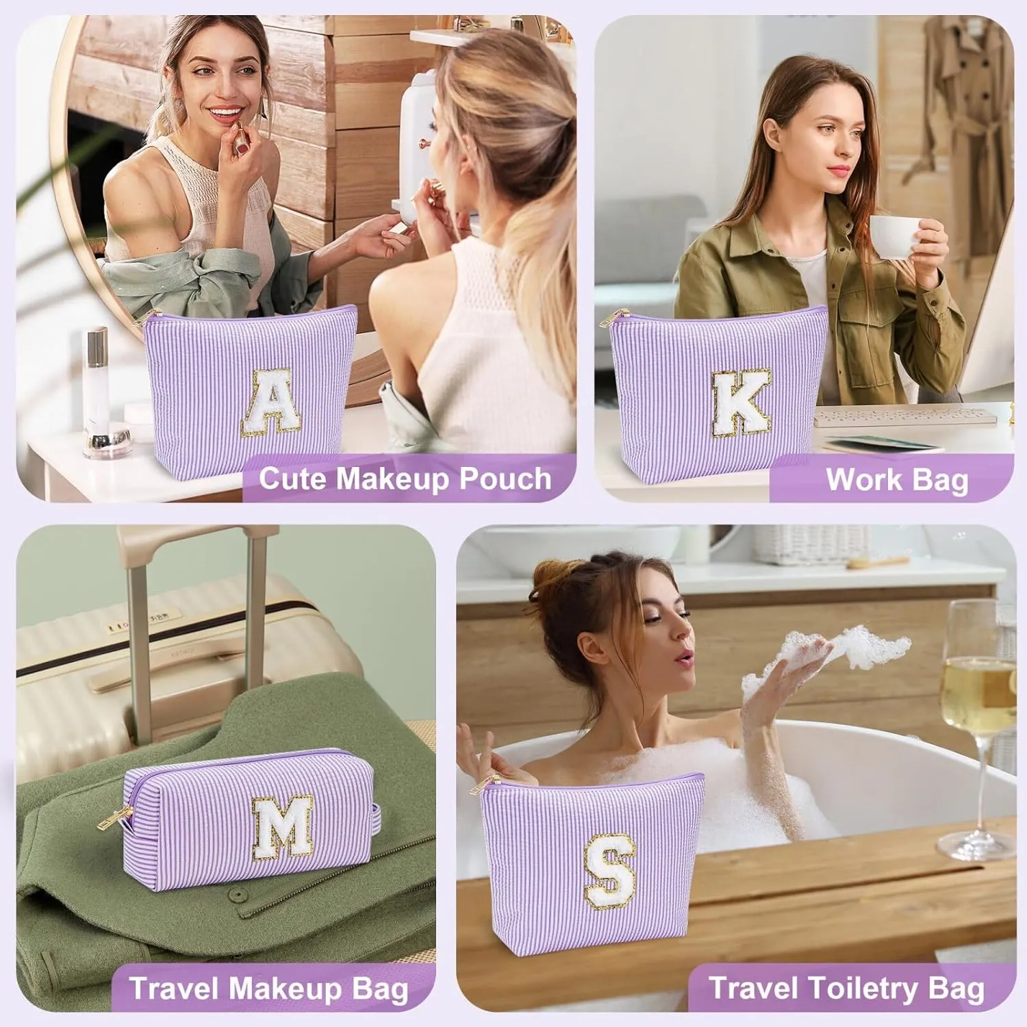 YOOLIFE Gifts for Women, Makeup Bag Make Up Bag Pouch Cosmetics Organizer Bag Cute Makeup Bag Gift for Wife Personalized Best Friend Birthday Gifts Birthday Gifts Sister Daughter Gifts R