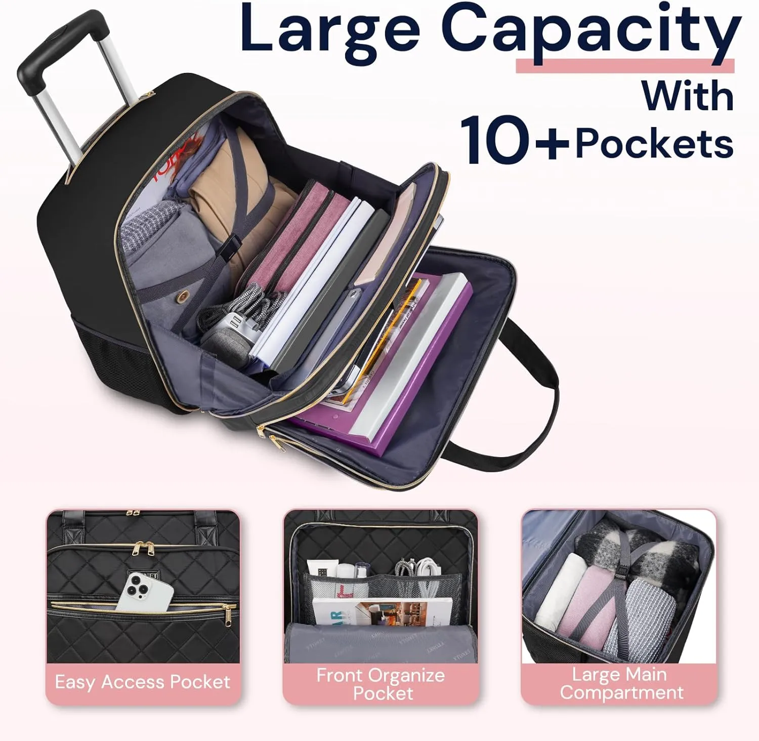 Ytonet Rolling Laptop Bag Women