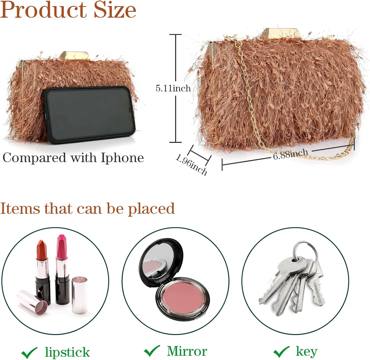 YYW Clutch Purse for Women Cute Handbags Top Handle Evening Bag Crossbody Bag Shoulder Bag for Wedding Party Prom Banquet
