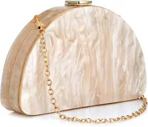 YYW Clutch Purses Women Semicircle Evening Bag Crossbody Bag for Women Elegant Handbags for Wedding Cocktail Party Prom