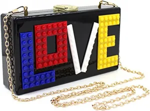 YYW Love Acrylic Clutch, Acrylic Box Evening Clutch Bag Purse Handbag for Women Wedding Party Cocktail Handbag