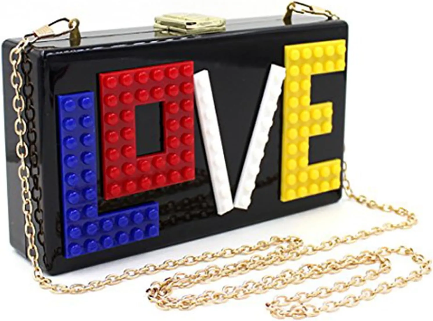 YYW Love Acrylic Clutch, Acrylic Box Evening Clutch Bag Purse Handbag for Women Wedding Party Cocktail Handbag