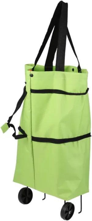 Zerodeko Lightweight Folding Trolley Bag Collapsible Shopping Cart for Travel Gym Sports and Shopping Easy to Store