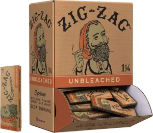 ZIG-ZAG Rolling Papers 1¼ Unbleached (48 Booklets) - 50 Sheets Each