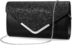 ZIUMUDY Women's Sparkle Evening Bags Envelope Clutches Shoulder Chain Handbag Bridal Wedding Purse